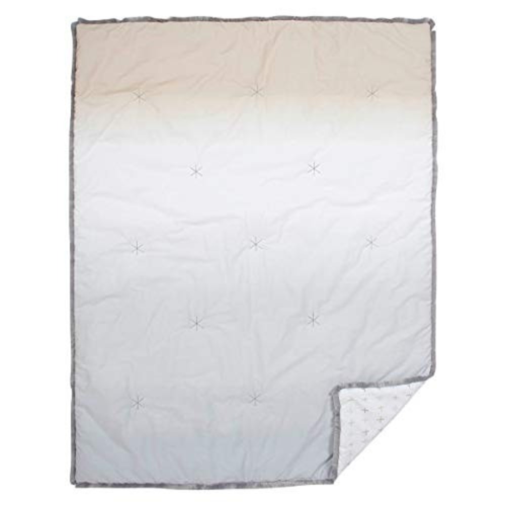 Just Born Dream Ombre Quilt Baby OS Grey NWT Reversible Cotton Bedding Blanket